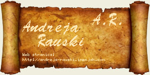 Andreja Rauški vizit kartica
